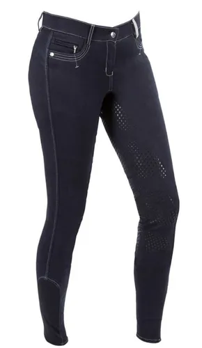 Covalliero Basic Plus Woven Cotton Ladies Gr. 34 XS blau Jeansoptik Reithose A5G