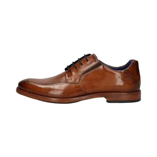 bugatti Schnürschuh braun 41 EU - Herren-Halbschuhe aus hochwertigem Echtleder in cognac, mit bequemer Innensohle und 2,5 cm Absatzhöhe, ideal für stilvolle Anlässe.