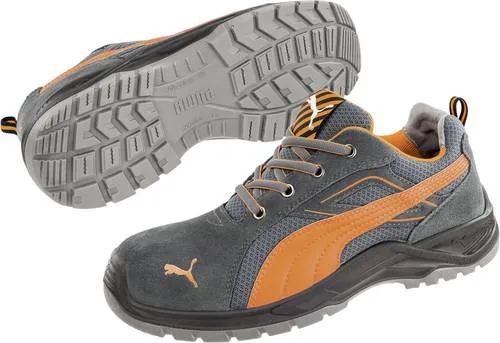 PUMA Omni Orange Low SRC 643620-43 Sicherheitsschuh S1P - Arbeitsschutzschuh in Größe 43, atmungsaktiv mit PU-Laufsohle für hohe Rutschfestigkeit und optimalen Komfort dank ergonomischem Fußbett und Stahlkappe.
