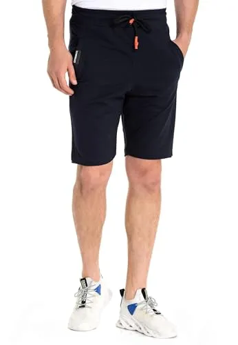 Cipo & Baxx Herren Shorts Kurze Hose Sweat-Pants Bermuda Capri Freizeithose CK271 (DE/NL/SE/PL, Bundweite, XL, Regular, Regular, Navy Blue)