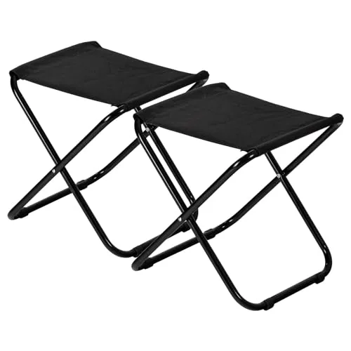 Harbour Housewares 2 Stück Klassische Klapphocker - Leicht und Praktisch - Terrassen Sitzmöbel mit rutschfesten Stoßfängern für erhöhte Stabilität. Ideal für Innen- und Außenbereiche, leicht zu transportieren und platzsparend zusammenfaltbar.