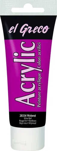 EL GRECO ACRYLIC WEINROT ACRYLFARBE AUF WASSERBASIS 75 mL 100ml/4,65€