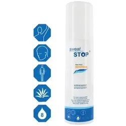 SweatStop Aloe Vera SENSITIVE Antitranspirant Achsel Spray 100ml - Deo für empfindliche Haut: Effektiver Schutz gegen Schwitzen und Geruchsbildung mit pflegendem Aloe Vera. Dermatologisch getestet, vegan und ohne Farb- & Parfümstoffe - ideal für jeden Tag!