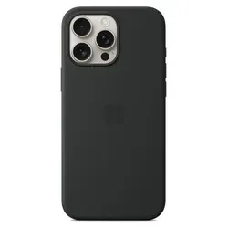iPhone 16 Pro Max Silicone Case with MagSafe - Schwarz, perfekter Schutz aus 55% recyceltem Silikon mit schneller kabelloser Ladefunktion