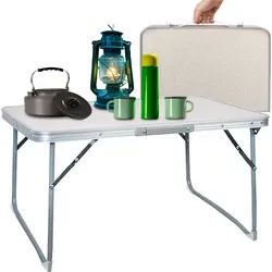 Klapptisch Camping 60x40cm - Campingtisch aus leichtem Aluminiumrahmen, ideal für Outdoor-Aktivitäten und einfach zu transportieren mit nur 1,15 kg.