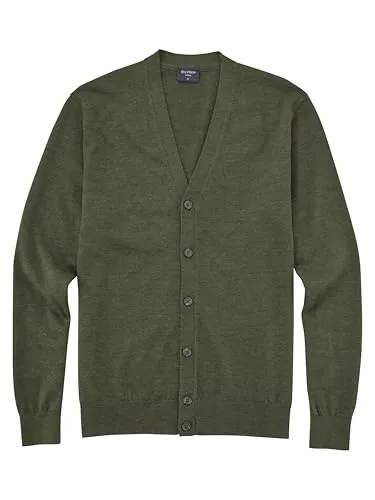 OLYMP Herren Strickjacke Casual.Strick,Single Jersey,978 Knit Regular fit,Oliv 47,S