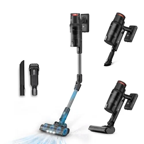 Ufesa Z7 Digital Akku Staubsauger - Bürststaubsauger mit 29,6V Digitalmotor und 80 Minuten Akkulaufzeit, ideal für effiziente Reinigung auf Teppichen und Hartböden dank Multi-Oberflächen-Bürste mit LED-Licht.