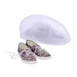 WENKO Schuh-Wäschenetz 73722100 , Maße: 40 x 23 x 23 cm, Farbe: weiß
