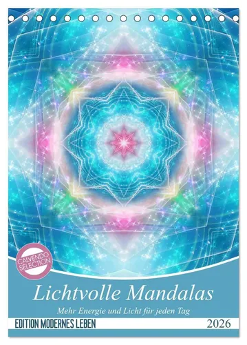 Lichtvolle Mandalas Tischkalender 2026 - Monatskalender im DIN A5 Format für mehr Energie und Licht, ideal für spirituelle Inspiration und Planung im Alltag.
