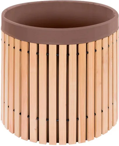 Beckmann Regentonne Größe 3 - 420 l Regenfass aus Lärchenholz