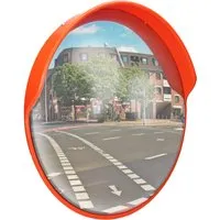 ECD Germany Verkehrsschild Verkehrsspiegel mit schwenkbarer Halterung - Verkehrszeichen für optimale Sicherheit, wetterfest und unzerbrechlich, ideal für Ein- und Ausfahrten mit eingeschränkter Sicht, Sichtwinkel von 130-160°.