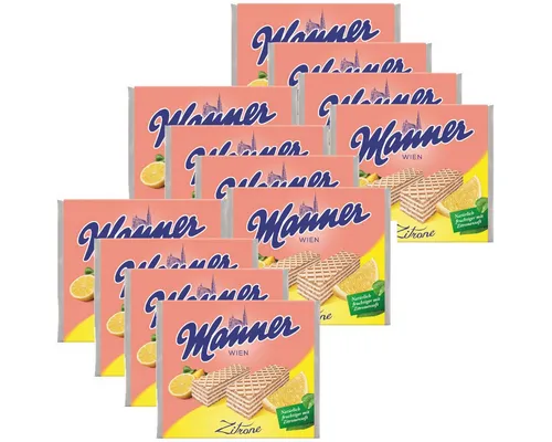 Manner Kekse, Manner knusprige Zitronenwaffeln aus fünf Lagen 75g 12er Pack
