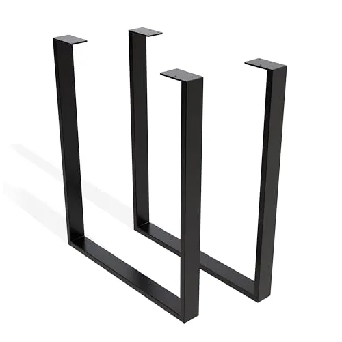 Sossai® Stahl Tischgestell Tischkufen Tischbeine | TKW0 | Farbe: Schwarz | 2 Stück | Breite 60 cm x Höhe 72 cm