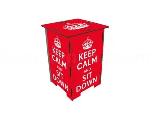 Werkhaus Photo-Hocker Keep Calm - Psychologie & Hilfe – Stilvoller Hocker mit inspirierendem Design, ideal für kreative Räume und zur Förderung positiver Gedanken.