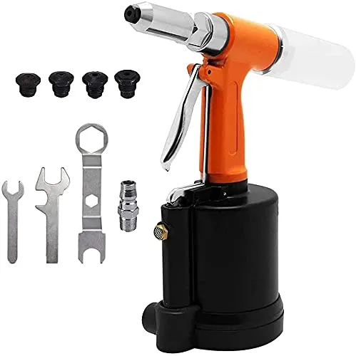 Beyondlife Pneumatische Luftnietpistole Nietpistole Hydraulisches Druckluftnietwerkzeug Luftdruckluft Nietpistole Satz Blindnietzange Werkzeug, Nietnietmutter Nageleinsatz Handwerkzeugsatz, 2.4-6.4mm