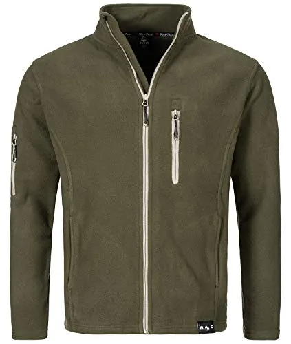 Rock Creek Herren Fleece Jacke Outdoor Wanderjacke Pullover Full Zip Hoodie Herrenjacke Fleecejacke Winterjacke Strickjacke Strickfleecejacke H-197 Dunkelgrün S