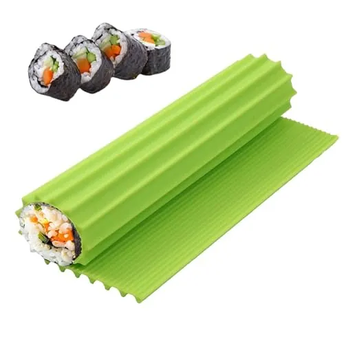 GXAHSOL Silikon Sushi Matte, Premium Sushi Roll Mat, RWiederverwendbar ollmatte für Anfänger und Kinder für Party, Picknick und Reisen