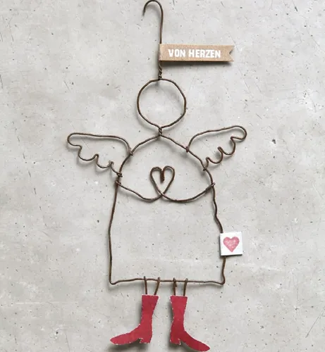Good old friends Schutzengel VON HERZEN Herz Stern Draht Herz angel Metall angel