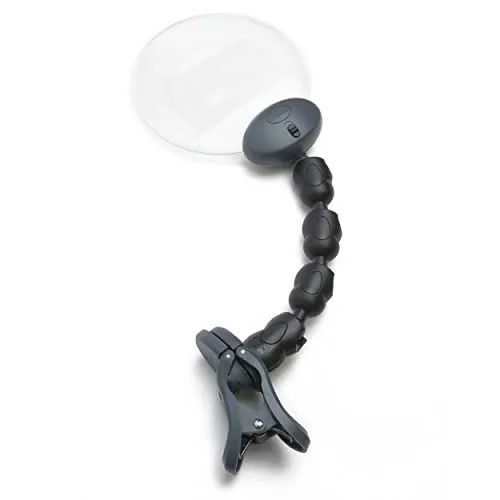 Carson LED Attach-A-Mag 2x Lupe mit LED - Leselupen mit 2-facher Vergrößerung, flexibler Halterung und integrierter LED-Beleuchtung – ideal für Heimwerker und als Lesehilfe.