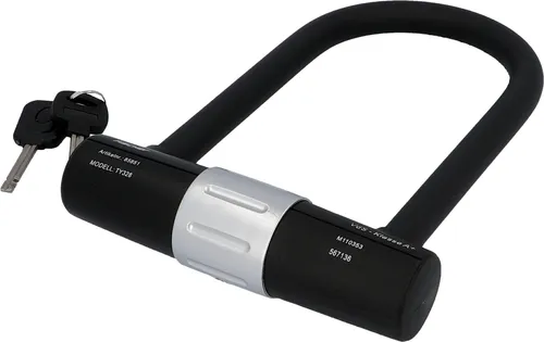 FISCHER Bügelschloss Fahrradschloss mit Halterung - Robustes Bügelschloss für Fahrräder, tragbar und sicher mit einer Sicherheitsbewertung von 9 – ideal für den Schutz Ihres Fahrrads.