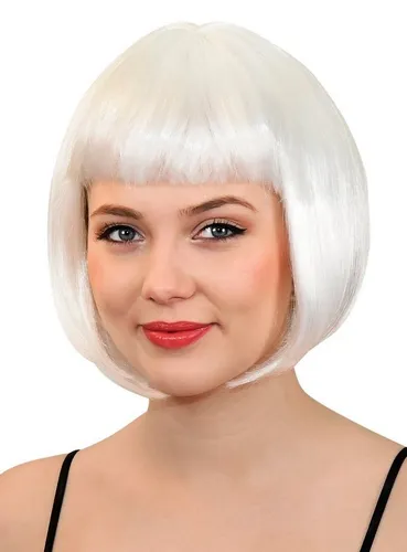 Metamorph Kostüm-Perücke Bobfrisur weiß - Kostüm Perücke für Fasching, Bubikopf-Perücke für Frauen