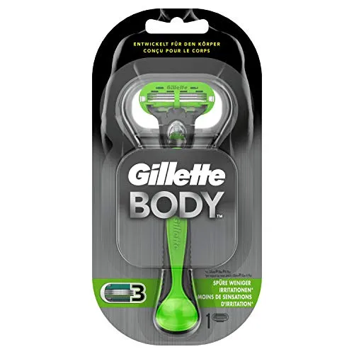Gillette Body Rasierer Herren, Körperrasierer + 1 Rasierklinge mit 3-fach Klinge