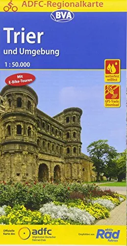 ADFC-Regionalkarte Trier und Umgebung, 1:50.000, mit Tagestourenvorschlägen, reiß- und wetterfest, E-Bike-geeignet, GPS-Tracks Download: Zwischen ... (ADFC-Regionalkarte 1:50.000)