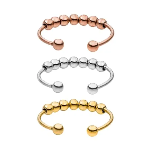 Purelei® Shade Anxiety Ring 3er-Set – Elegante Edelstahl-Fidget Ringe für Damen