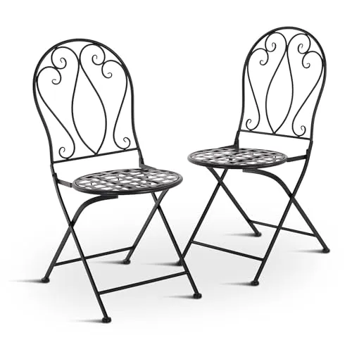 Raburg Eisenstuhl 2er-Set im Jugendstil in schwarz von Raburg