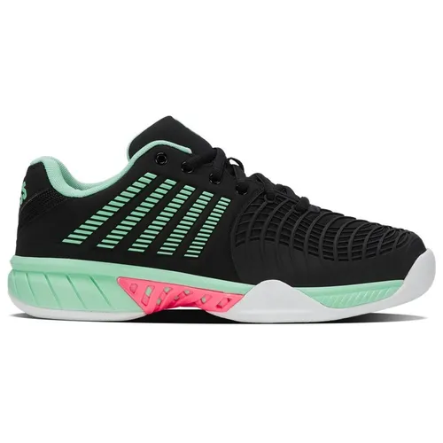 KSwiss Tennisschuhe Express Light 3 Indoor 2025 - Wanderschuhe für Damen, ideal für Tennisspieler, die Komfort und Haltbarkeit suchen. Das wasserabweisende Obermaterial sorgt für trockene Füße und leichte Beweglichkeit.