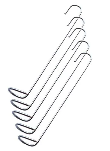 Räucherteufel Rundbogen-Räucherhaken 14cm/2mm, 5 Stück, Wide 15mm, große Hakenöse