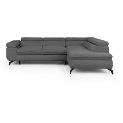 S-STYLE Ecksofa Bonnie mit Schlaffunktion - grau - Stilvolles S-STYLE Ecksofa mit Schlaffunktion in grau. Mit einer Breite von 275 cm bietet es Komfort und Flexibilität für Ihr Wohnzimmer. Ideal für entspannte Abende und Übernachtungen.