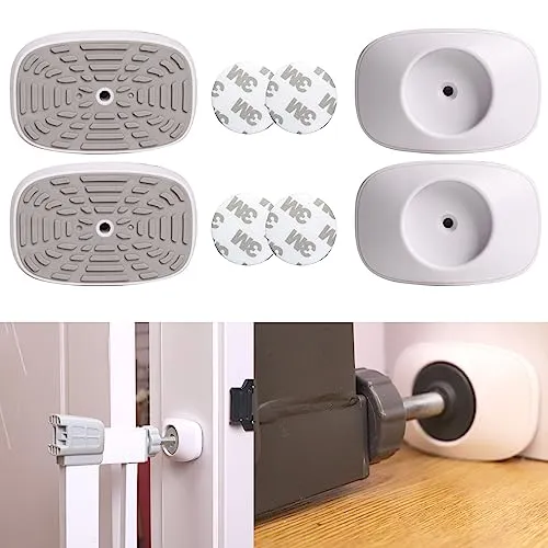 Türgitter Wandschutz Pads, für max. Ø 4 cm Druckschraubenköpfe, 4 Stück, für Treppen- und Türschutzgitter, Gitterschutz mit verbesserter Pad Haftung, Treppengitter Schutz vor Beschädigung von Wänden