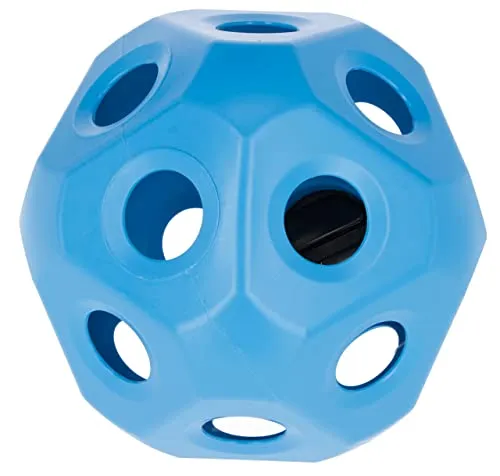 Kerbl Futterspielball für Pferde und Kälber - Heunetze & -taschen, UV-beständiger Kunststoff mit 19 Fressöffnungen für langanhaltenden Spielspaß und Futterverteilung.