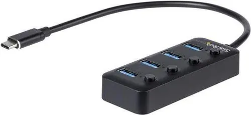 StarTech.com 4 Port USB C Hub - USB-C zu 4x USB 3.0 Type-A Ports - USB-Hub mit 4 Ports und individuellen EIN/AUS-Schaltern für optimale Energieeinsparung; ideal für die Erweiterung der Konnektivität von USB-C Laptops.