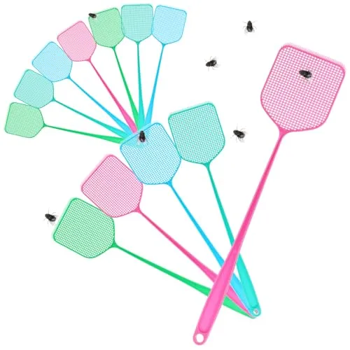 COM-FOUR® 12x Fliegenklatsche aus Kunststoff