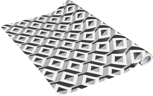 Venilia Klebefolie | 3D Cubes Retro Blau Grau | 45 cm x 2 m, Stärke 95μ | selbstklebende Möbel-Folie, Dekofolie, Tapete, Küchenfolie | PVC ohne Phthalate | Made in EU