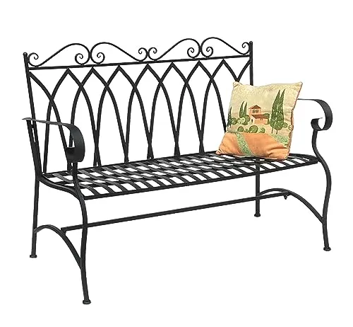 DanDiBo Gartenbank Metall 2 Sitzer Wetterfest - Wetterfeste Sitzbank aus pulverbeschichtetem Metall, ideal für Garten, Terrasse oder Balkon. Mit charmantem Rostlook und Platz für zwei Personen.