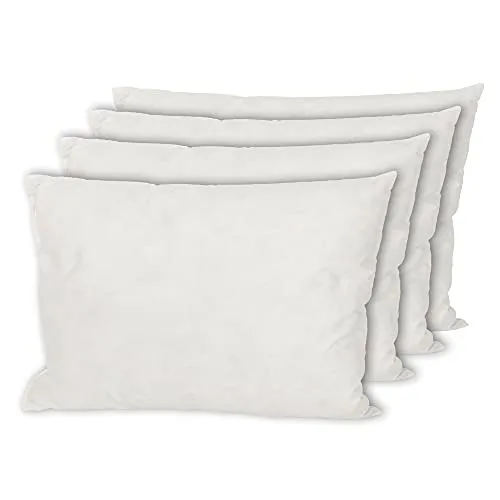 MSS e.K. 4er Set Federkissen | Größe: 35 cm x 50 cm | Füllgewicht: je 400 Gramm | 100% Baumwolle | kein Lebendrupf | Kissenfüllung | NOMITE Zertifiziert - milbenfrei | schadstoffgeprüft