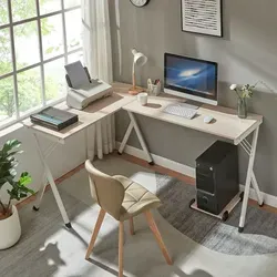 [en.casa] L-förmiger Schreibtisch Tarielarg mit PC-Ständer
