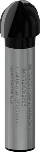 Bosch Accessories 2608628368 Hohlkehlfräser Hartmetall Länge 40 mm Produktabmessung, Ø 12 mm Schaftdurchmesser 8 mm