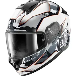 Shark Ridill 2 Matrix Camo Integralhelm - Weiß/Silber/Rot - M - Motorradhelm mit hochfestem, kratzfestem Visier der optischen Klasse 1, schnellem Visierwechsel und innovativem Design für maximalen Komfort und Sicherheit.