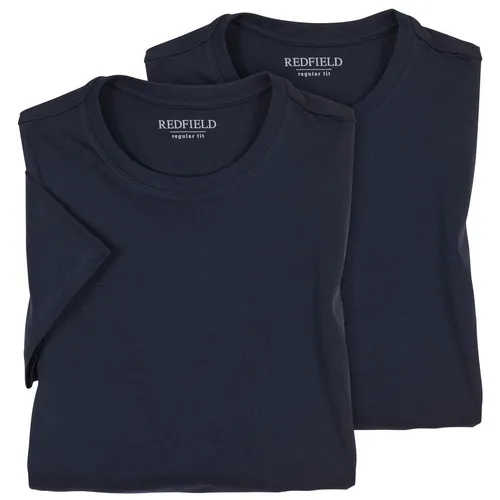 Redfield XXL T-Shirt Doppelpack dunkelblau - Bequemes Doppelpack von Redfield in Übergröße bis 10XL. Ideal für Herren, mit hautsympathischer Baumwolle und optimaler Passform für den ganzen Tag.