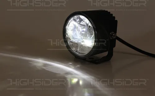 HIGHSIDER LED Nebelscheinwerfer, rund, schwarz - HIGHSIDER LED Nebelscheinwerfer im eleganten, runden Design, mit hochwertigem Aluminium-Gehäuse. Flexibel montierbar und ideal für optimale Sichtverhältnisse auf der Straße. Verleihe deinem Bike einen individuellen Look!
