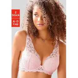 Push-up-BH PETITE FLEUR, Damen, Gr. 70, Cup B, rosa - Funktionsunterwäsche: Feminin gestalteter Push-up-BH in High-Apex-Schnittform mit herausnehmbaren Kissen für ein verführerisches Dekolleté aus feiner Spitze.
