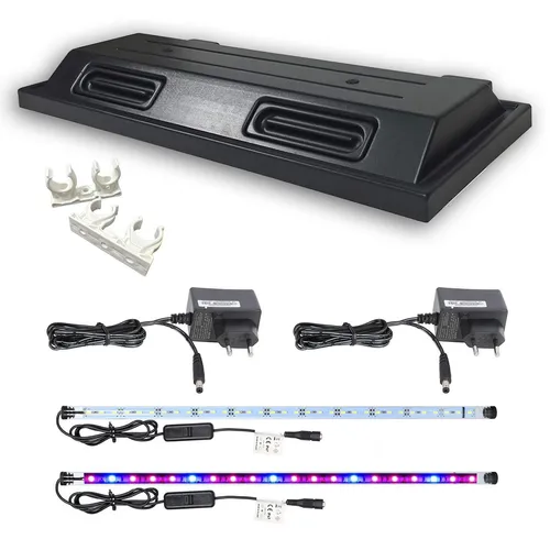 LED ZooPaul Aquarium Abdeckung Schwarz 100x40cm mit Pflanzenlicht - Beleuchtung & Abdeckungen, ideal für alle Wasserarten mit hoher Intensität und Tageslichtwirkung für gesunde Pflanzen und Korallenriffe.