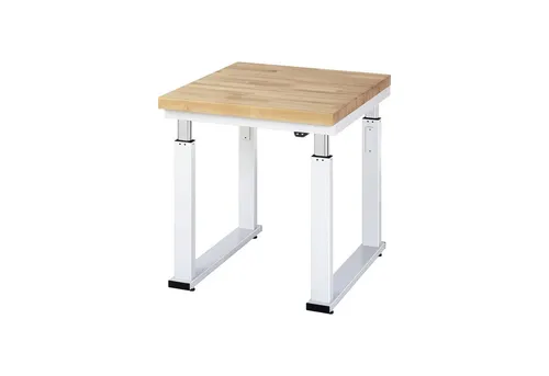 RAU Werkbank adlatus 600 - elektrisch höhenverstellbar mit Buche-Massiv-Platte - Reihenwerkbank mit 600 kg Belastbarkeit, umweltfreundlicher Oberfläche und stufenloser Höhenverstellung für optimale Ergonomie am Arbeitsplatz.