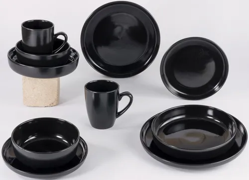 LeGer Home by Lena Gercke Kombiservice Geschirr-Set, Service Liliane (16-tlg), 4 Personen, Steinzeug, skandinavische, minimalistische Formensprache, 16 Teile