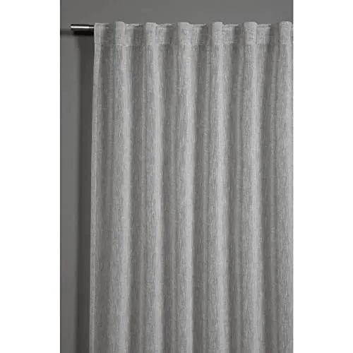 GARDINIA Vorhang mit verdeckten Schlaufen, Silbergrau 140 x 245 cm - Scheibengardinen & Kurzstores aus lichtdurchlässigem, transparentem Stoff, ideal für ein gemütliches Ambiente mit Öko-Tex Standard 100 Zertifikat.