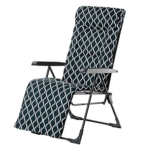 KADAX Gartenstuhl - Klappbare Liegestuhl mit Kissen und verstellbarer Rückenlehne (Grün) - Liegen: Klappbare Gartenliege mit Traglast bis 110kg, ideal für Balkon und Terrasse, bietet höchsten Komfort durch einstellbare Rückenlehne und Kopfstütze.